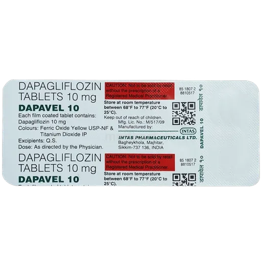 dapavel 10mg tablet 10's